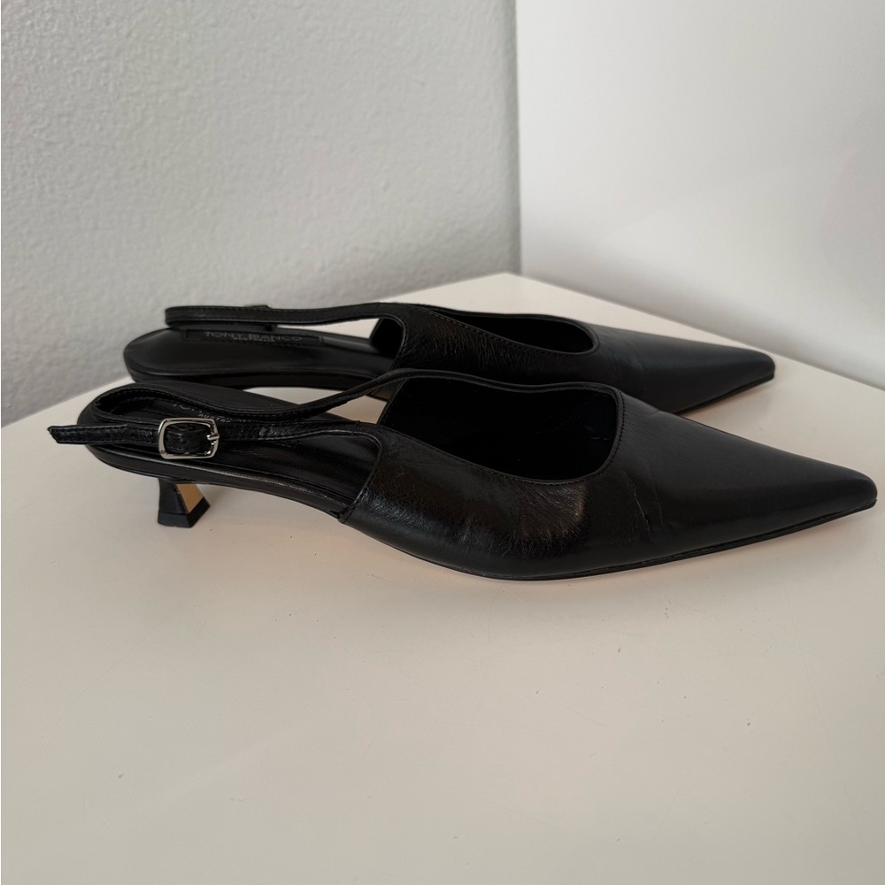 Tony Bianco Crush Slingback Pump in Black Vintage Leather size 71/2 - Picture 6 of 9